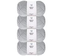 Pretty Jolly 4 Skeins Soft Baby Yarn(Light Grey)