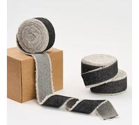 Pretty Jolly Black Denim Ribbon for Gift Wrapping Handmade Rustic Frayed Cotton Fabric Ribbon for Flower Bouquet Total 15 Yards 1 Inch Ribbons for Crafts Hair Wedding Invitation Holiday Decor