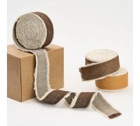 Pretty Jolly Brown Denim Ribbon for Gift Wrapping Handmade Rustic Frayed Cotton Fabric Ribbon for Flower Bouquet Total 15 Yards 1 Inch Ribbons for Crafts Hair Wedding Invitation Holiday Decor