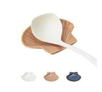 Pretty Jolly Ceramic Spoon Rest for Stove Top Shell Shape Large Kitchen Spoon Holder for Counter Brown Utensil Rest for Coffee Bar Home Decorative Cooking Spatula Rest 5.9in