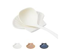 Pretty Jolly Ceramic Spoon Rest for Stove Top Shell Shape Large Kitchen Spoon Holder for Counter White Utensil Rest for Coffee Bar Home Decorative Cooking Spatula Rest 5.9in