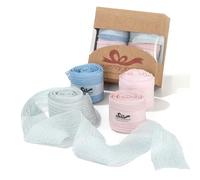 Pretty Jolly Crinkle Chiffon Ribbon for Flower Bouquet 1 1/2 Inch Tulle Ribbon for Gift Wrapping Handmade Silk Ribbon 12 Yards Ribbons for Crafts Hair Wedding Invitation Baby Shower