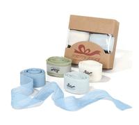 Pretty Jolly Crinkle Chiffon Ribbon for Flower Bouquet 1 Inch Green Blue Tulle Ribbon for Gift Wrapping Handmade Silk Ribbon 12 Yard Double Faced Ribbons for Crafts Hair Wedding Invitation Baby Shower