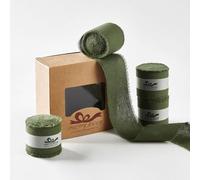 Pretty Jolly Green Cotton Ribbon for Gift Wrapping Handmade Rustic Frayed Ribbon for Flower Bouquet 1 1/2 Inch x 20 Yd Fabric Ribbons for Craft Wedding Invitations Holiday Decor Christmas Tree