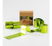 Pretty Jolly Green Metal Glossy Ribbon for Gift Wrapping Handmade Bright Fabric Glitter Ribbon for Flower Bouquet Double Sided Sparkly Ribbons for DIY Crafts Wedding Invitations 2 Inch 20Yds