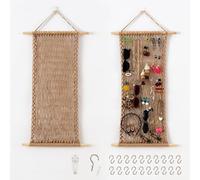 Pretty Jolly Hanging Jewelry Mesh Organizer with 20 Pieces S Shape Hooks
