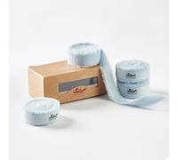 Pretty Jolly Light Blue Cotton Ribbon for Gift Wrapping Handmade Rustic Frayed Ribbon for Flower Bouquet 5/8 Inch x 20 Yd Fabric Ribbons for Craft Wedding Invitations Holiday Decor Hair Sewing