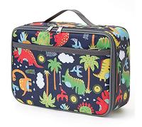 Pretty Jolly Mini Kids Lunch Box, Insulated Reusable Lunch Bag for Girls & Boys, Thermal Meal Container Tote with Waterproof Liner, Hot or Cold Snacks Lunchbox for School,Work,Picnic (Dinosaur-01)