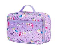 Pretty Jolly Mini Kids Lunch Box, Insulated Reusable Lunch Bag for Girls & Boys, Thermal Meal Container Tote with Waterproof Liner, Hot or Cold Snacks Lunchbox for School,Work,Picnic (Unicorn Purple)