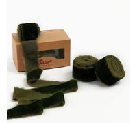 Pretty Jolly Olive Green Christmas Velvet Ribbons for Gift Wrapping 1 1/2 Inch Handmade Frayed Vintage Ribbon for Christmas Tree Fringe Ribbon for Crafting Home Decor Flower Bouquet Wreaths Bow 6 Yds