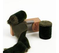 Pretty Jolly Olive Green Christmas Velvet Ribbons for Gift Wrapping 3 Inch Handmade Frayed Vintage Ribbon for Christmas Tree Fringe Ribbon for Crafting Home Decor Flower Bouquet Wreaths Hair Bow 4 Yds