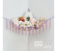 Pretty Jolly Stuffed Animal Storage Hammock with Wooden Beads and Tassels