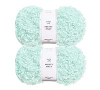 Pretty Jolly Teddy Fur Yarn - Super Soft, Chunky, Fluffy Faux Fur - Total Length 2×50m (100g×2) (Pale Blue)
