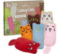 PRETTY KITTY Premium Catnip Toys for Indoor Cats - 6x Soft Pillow Toys - Cute Kitten Presents