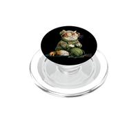Pretty Knitting Cat with Glasses and Wool Costume PopSockets PopGrip for MagSafe