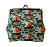 Pretty Koi Fish Coin Purses, Small Card Case Wallet For Men Women For Shopping And Casual Outings, Black, One Size, Art Deco