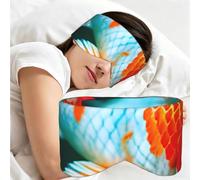 Pretty Koi Fish Print Adults Eye Mask for Sleeping Soft Breathable Blindfold Daily Home Travel Work