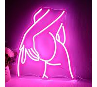 Pretty Ladies Body Neon Sign, Woman Body Neon Light,Lady Buttocks Neon Sign, Aesthetic Pink Ass Line Art Neon Light, USB Powered for Bachelor Club Garage Party Bedroom Bar Shop Logo Business Signs