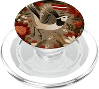 Pretty Latvian white Wagtail Bird Costume for Latvia Lovers PopSockets PopGrip for MagSafe