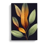 Pretty Leaves Art No.1 Canvas Print | Gallery Wrapped 30mm Frame Wall Art | 30x20 inches | Ready to Hang | Modern Floral Picture | Living Room Bedroom Lounge Office