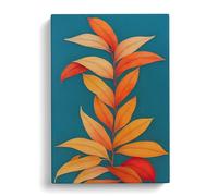 Pretty Leaves Art No.5 Canvas Print | Gallery Wrapped 30mm Frame Wall Art | 30x20 inches | Ready to Hang | Modern Floral Picture | Living Room Bedroom Lounge Office