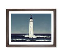 Pretty Lighthouse H1022 Framed Print for Living Room Bedroom Home Office Décor, Wall Art Picture Ready to Hang, Walnut A2 Frame (64 x 46 cm)