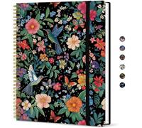 Pretty Lined Spiral Journal Notebook For Women, 8.5"x11" Aesthetic Cute Large Notebooks for Work & Note Taking, College Ruled Journaling Notebook for Writing, Plastic Cover, Hummingbird