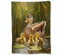 Pretty Lion and Rose Flower Blanket, Soft Fuzzy Flannel Throw Blanket for Couch, Bed, Travel & Home Decor, Lightweight Cozy Warm Blankets for Adults Kids Men Women 50" x60" Duck36