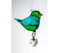 Pretty Little Bird - Emerald Green - Robin Suncatcher, Handmade Crystal Bird - Hanging Mobile Ornament
