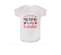 pretty little customs Sorry Girls Mummy is My Valentine Baby Vest, White, First Valentine's Day Bodysuit (3-6)