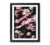 Pretty Little Flowers Framed Wall Art Print A2 Black