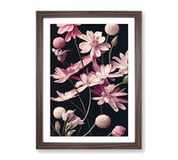 Pretty Little Flowers Framed Wall Art Print A2 Walnut