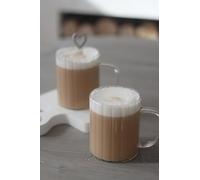 Pretty Little Home Tall Glass Ribbed Mugs - Set of 2
