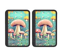 Pretty little mushrooms Car Seat Belt Pads Cover, Soft Comfort Helps Protect You Neck and Shoulder from The Seat Belt (2-Pack)