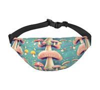 Pretty little mushrooms Large Fashion Crossbody Waist Bag, Travel Casual Boys Waist Bag, Suitable for Sports, Running, Cycling, Traveling, Fishing