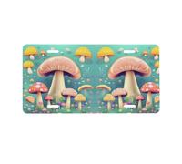 Pretty little mushrooms License Plate for Front of Car – Personalized Aluminum Car Tags – 6†x 12†Universal Fit.