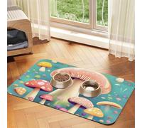 Pretty little mushrooms Pet Absorbent Leather Placemat 40x60cm Beautiful Design Cat and Dog Bowl Mat Portable Storage