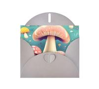 Pretty little mushrooms Print Shimmer Blank Greeting Cards with Envelopes, Elegant DIY Invitations,Thank You Notes