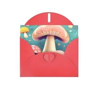 Pretty little mushrooms Print Shimmer Blank Greeting Cards with Envelopes, Elegant DIY Invitations,Thank You Notes