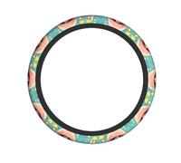 Pretty little mushrooms Printed elastic steering wheel cover for cars, 15 inches, comfortable grip, suitable for most models