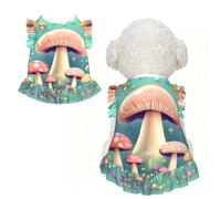 Pretty little mushrooms Ruffle Dog Dress Frilly Sleeveless Breathable Summer Party for Small Dogs Cats XL