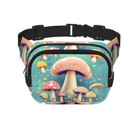 Pretty little mushrooms Square Double-Layer Waist Bag for Outdoor Activities Such as Sports, Travel, Hiking, Cycling