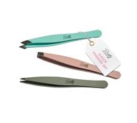 Pretty London - Eyebrow Tweezers - Precision Tweezer with Slant, Point & Flat Tips, Stainless Steel Hair Removal Tool Kit for Brows, Ingrown Hairs & Splinters - Beauty Tools for Women