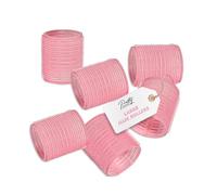 Pretty London - Self-Grip Hair Curlers - Large Heatless Curlers for Volume & Curls - Hair Rollers for Long Hair, Blowouts & Root Lift - Heatless Styling Rollers - 6 Pack, Pink