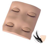 Pretty memory 2 Layer Lash Mannequin Head, with 2 Pairs Removable Lash Practice Eyelids, Realistic Eyelash Mannequin Head, Makeup Soft-Touch Rubber Lash Tech Supplies for Practice Training