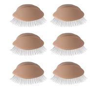 Pretty memory 3 Pairs Removable Eyelids for Lash Practice, Soft Silicone Rubber Replacement Eyelids for Eyelash Makeup Practice, Suitable for Different Kinds of Mannequin Heads