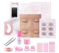 Pretty memory Lash Extension Supplies Eyelash Extension Kit, Lash Mannequin Head with Removable Eyelids Silicone Practice Set for Makeup and Eyelash Graft