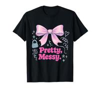 Pretty Messy Bowcore Ruffle Romance Y2K Soft Girl Vibe Style T-Shirt