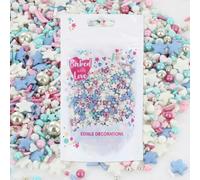 Pretty Mix Sprinkles By Baked With Love 75g Pink Blue Silver White Sugar