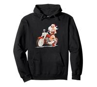 Pretty Motorbike Girl in Christmas Style for Bikes Lovers Pullover Hoodie